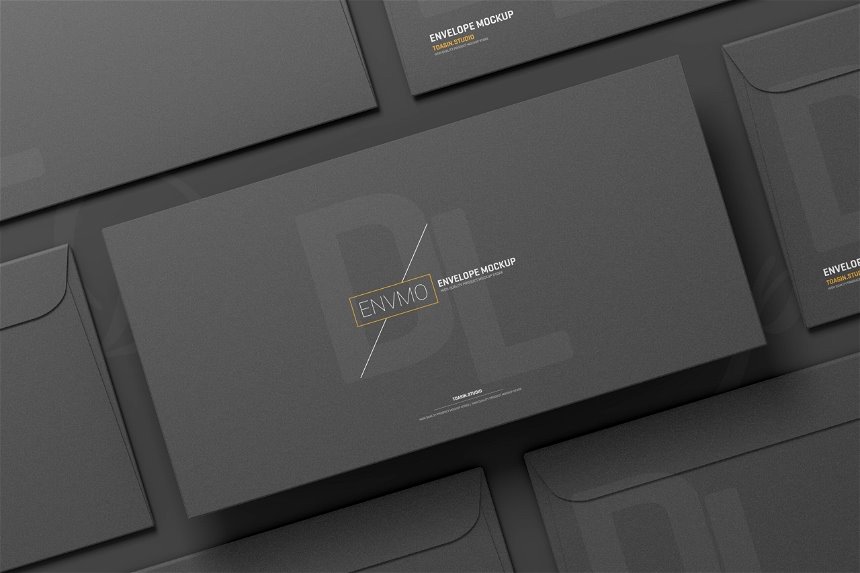 4 Showcases of DL Envelope Mockup
