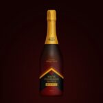 4 Showcases of Matte Champagne Bottle Mockup