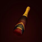 4 Showcases of Matte Champagne Bottle Mockup