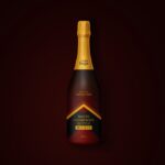 4 Showcases of Matte Champagne Bottle Mockup