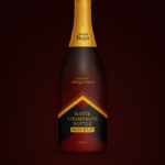 4 Showcases of Matte Champagne Bottle Mockup