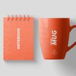 4 Showcases of Mug Mockup with Notebook