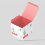 4 Showcases of Realistic Square Box Mockup