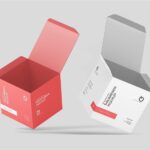 4 Showcases of Realistic Square Box Mockup