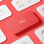 4 Showcases of Round Corner Business Card Mockup