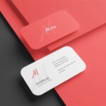 4 Showcases of Round Corner Business Card Mockup