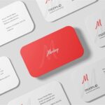 4 Showcases of Round Corner Business Card Mockup