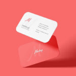 4 Showcases of Round Corner Business Card Mockup