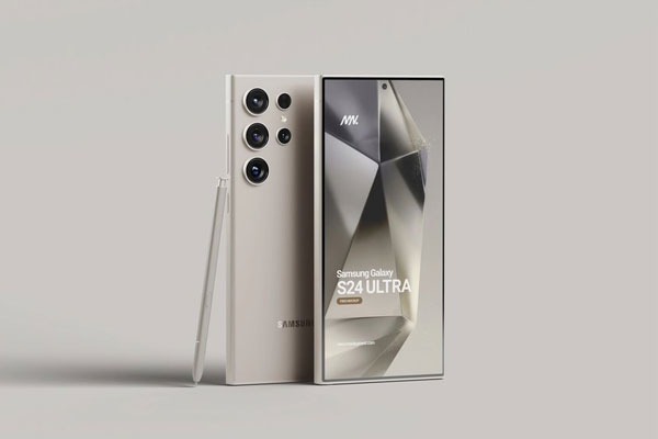4 Showcases of Samsung Galaxy S24 Ultra Mockup