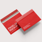 4 Showcases of Standard Envelope Mockup