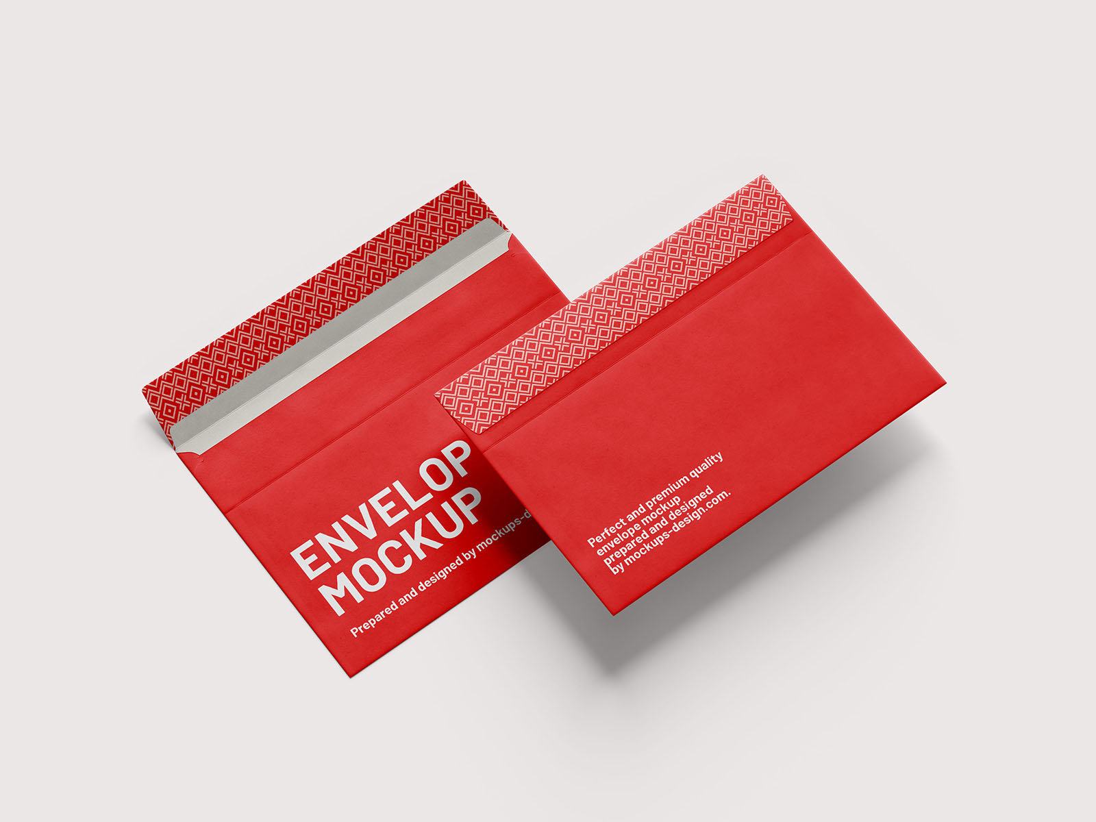 4 Showcases of Standard Envelope Mockup FREE PSD