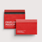 4 Showcases of Standard Envelope Mockup