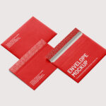 4 Showcases of Standard Envelope Mockup