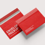 4 Showcases of Standard Envelope Mockup