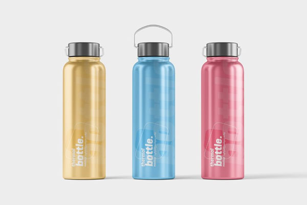 4 Showcases of Thermal Bottle Mockup