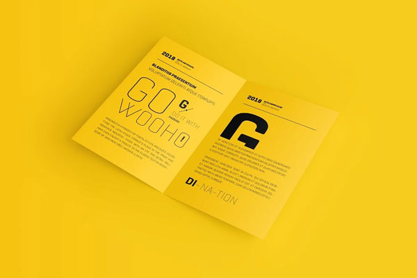 4 Showcases of US Letter Bifold Brochure Mockup