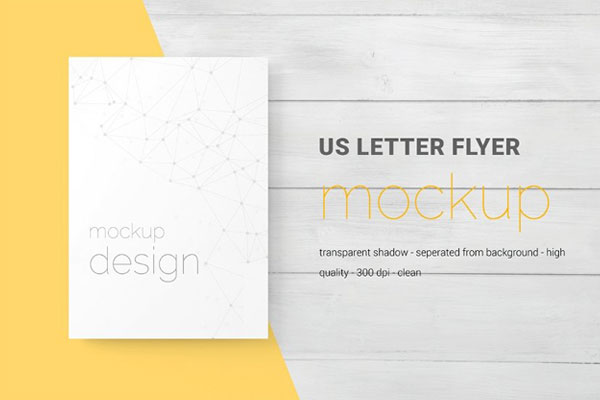 4 Showcases of US Letter Flyer Mockup