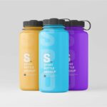4 Shows of Sport Bottle Mockup