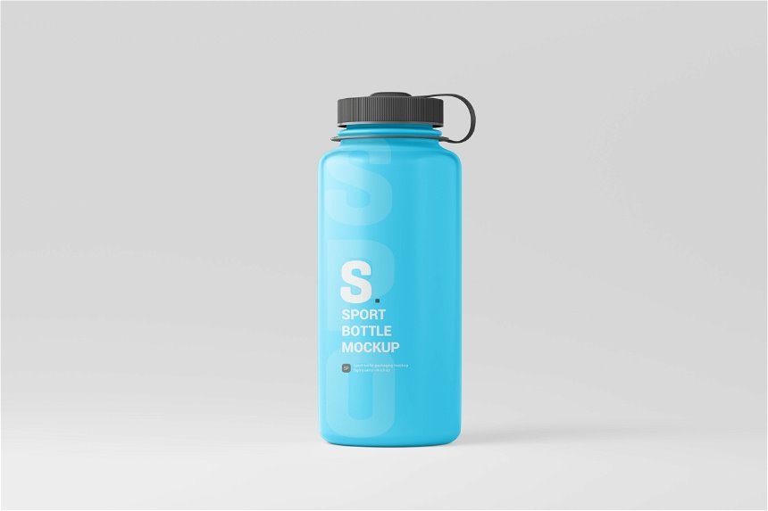 4 Shows of Sport Bottle Mockup