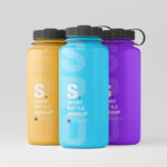 4 Shows of Sport Bottle Mockup