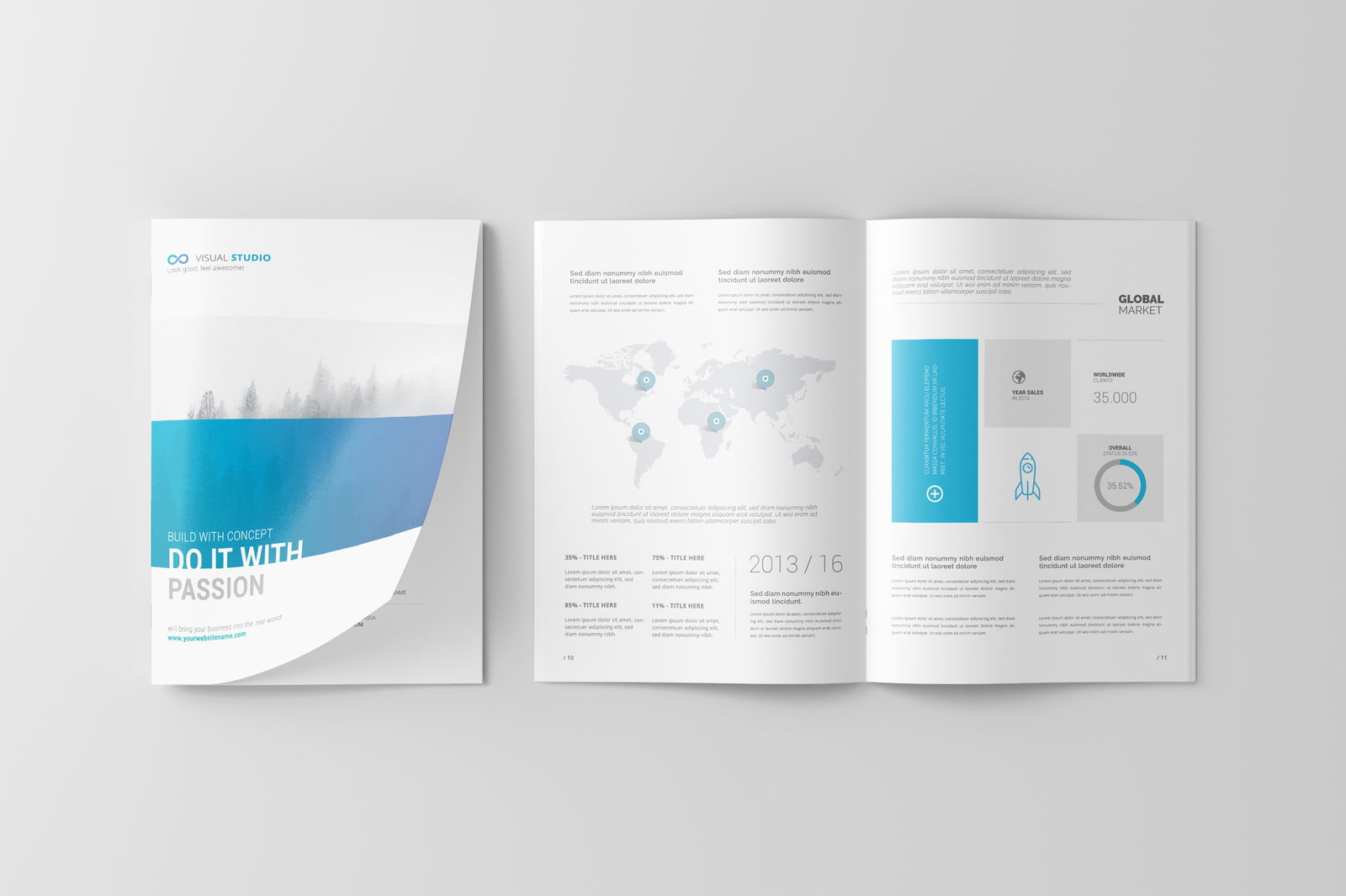 Free 4 Sights of A4 Magazine Mockup PSD Template