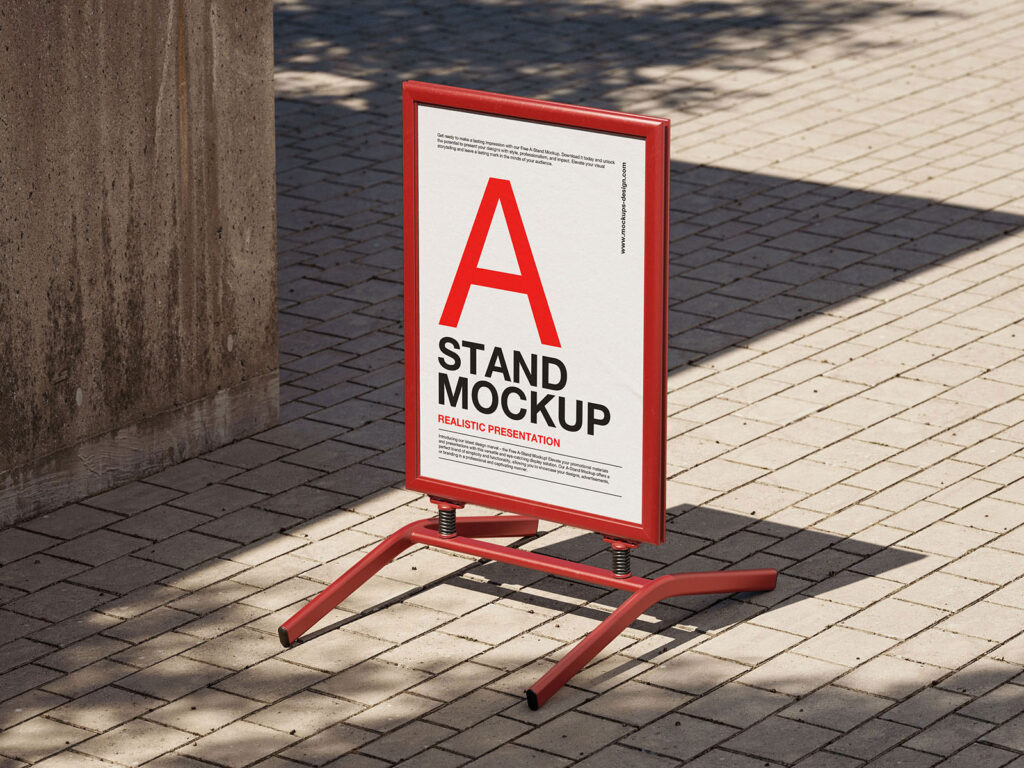 4 Sights of Outdoor A Stand Mockup