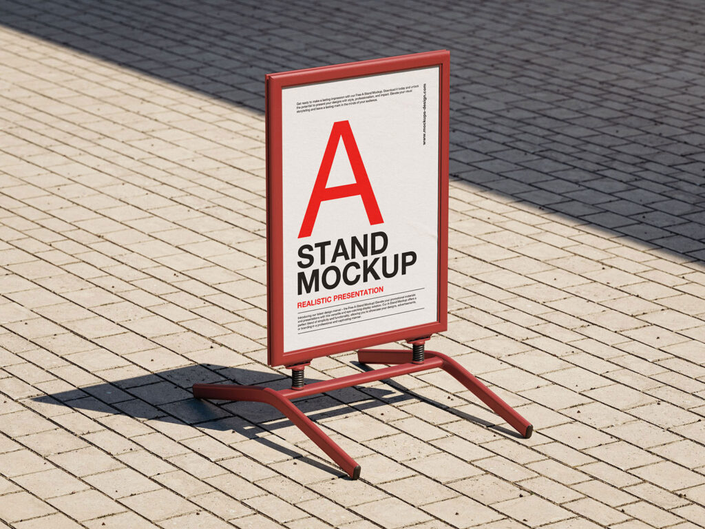 4 Sights of Outdoor A Stand Mockup