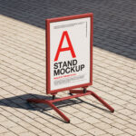 4 Sights of Outdoor A Stand Mockup