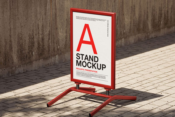 4 Sights of Outdoor A Stand Mockup