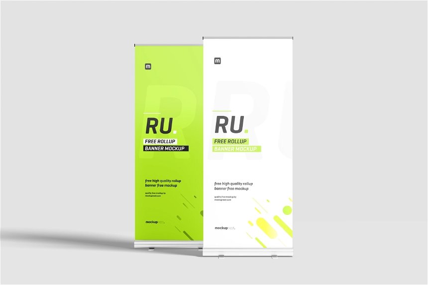 4 Sights of Roll Up Banner Mockup mockup preview