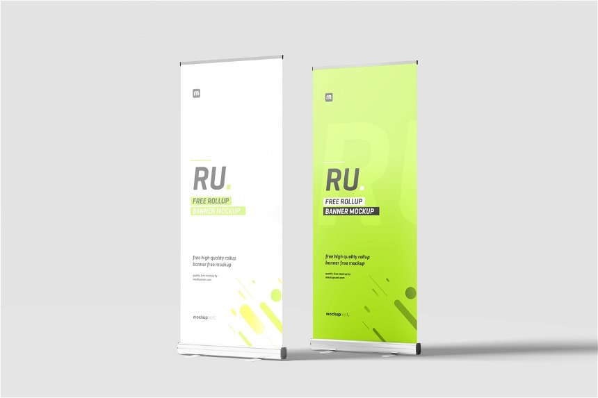 4 Sights of Roll Up Banner Mockup mockup preview