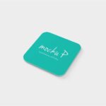 4 Sights of Rounded Corner Square Business Card Mockup mockup preview