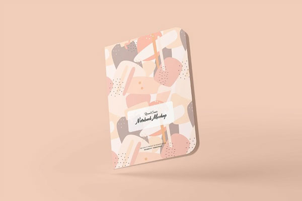 4 Sights of Sleek Rounded Corner Notebook Mockup