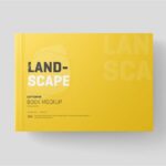 4 Sights of Softcover Landscape Book Mockup