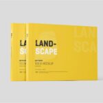 4 Sights of Softcover Landscape Book Mockup