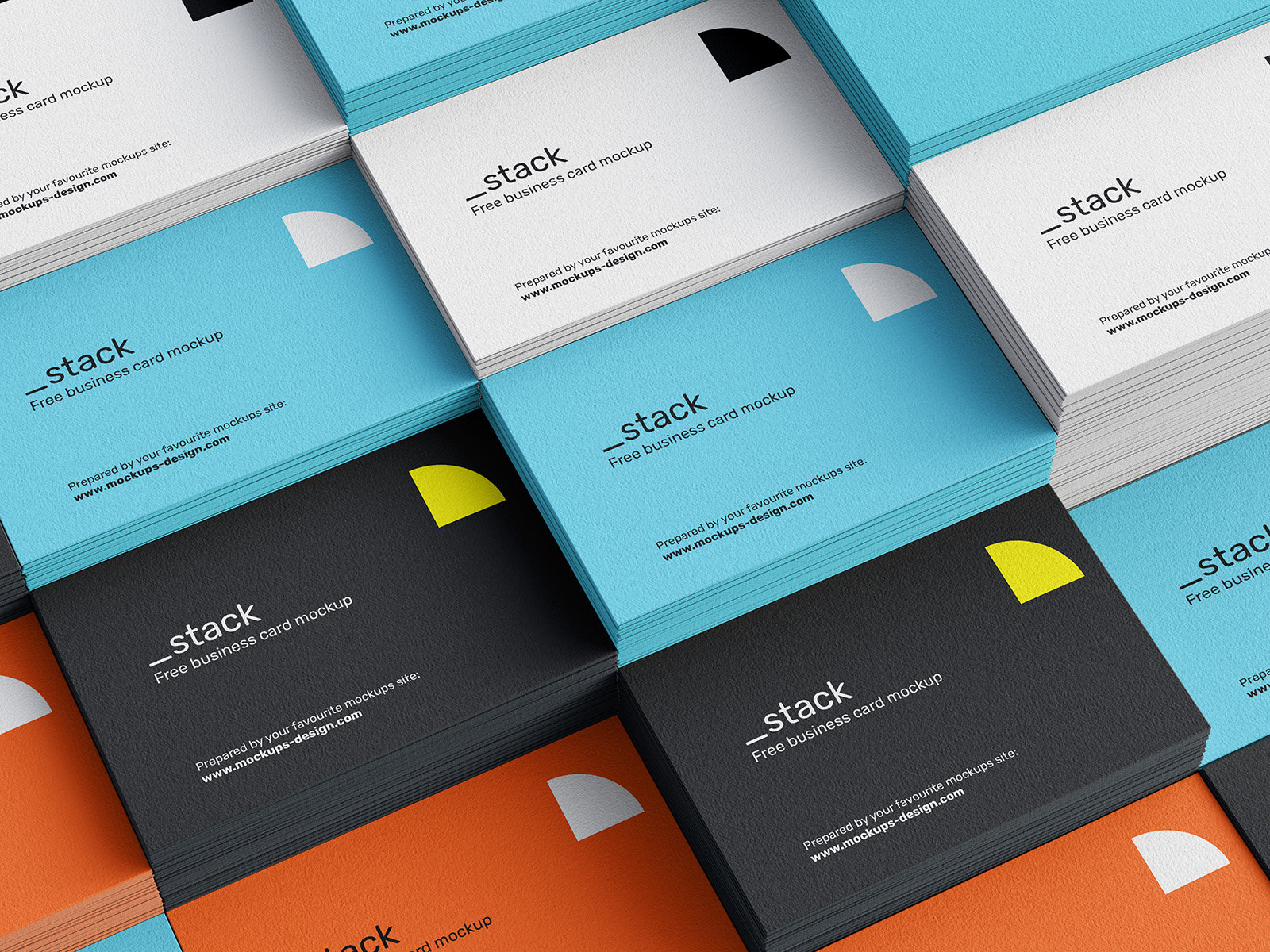 4 Sights of Stacked Business Cards Mockup FREE PSD