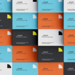 4 Sights of Stacked Business Cards Mockup