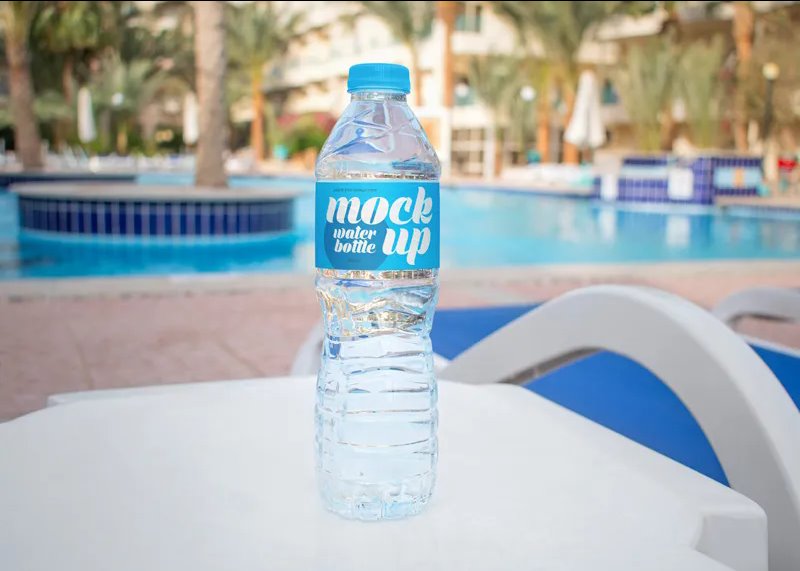 4 Sights of Hand Holding Water Bottle Mockup