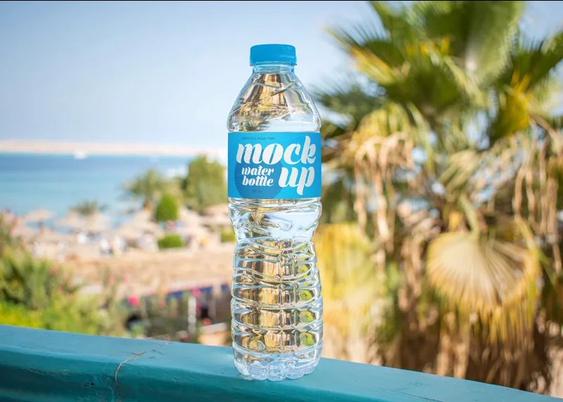 4 Sights of Hand Holding Water Bottle Mockup