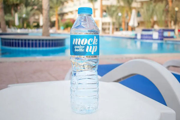 4 Sights of Hand Holding Water Bottle Mockup