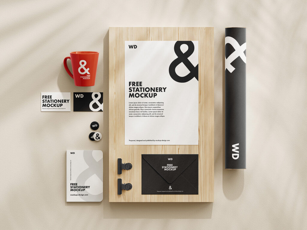 4 Stationery Mockups in Different Visions