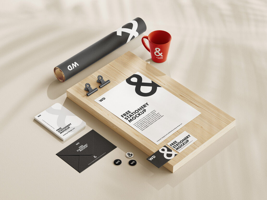 4 Stationery Mockups in Different Visions