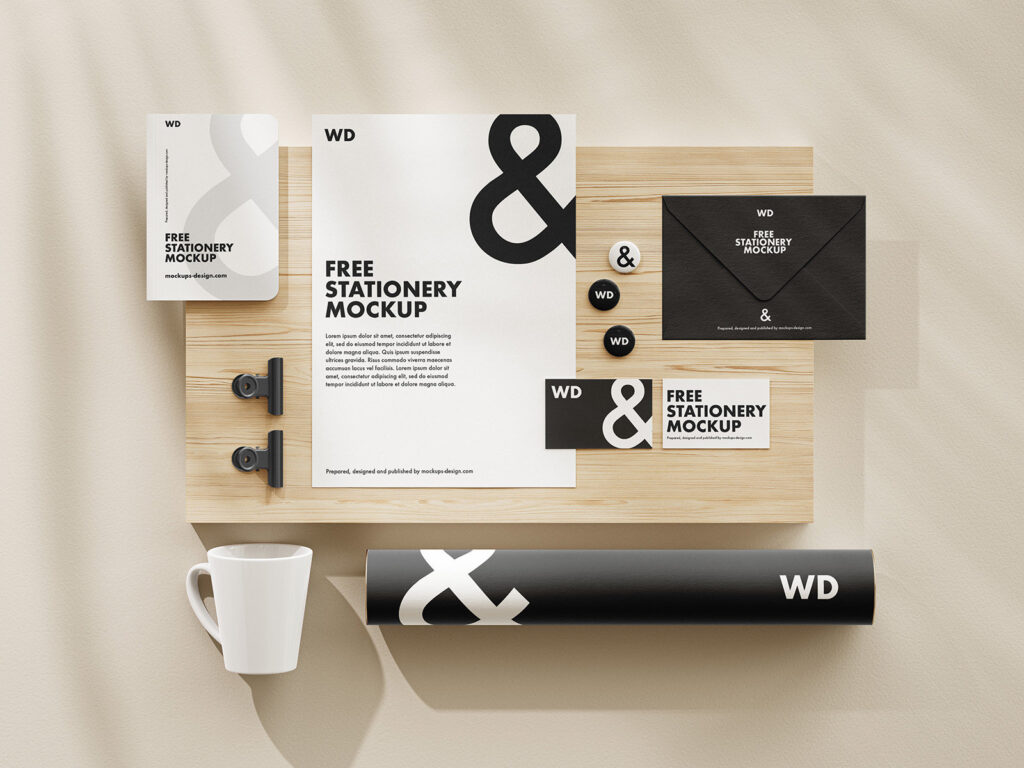 4 Stationery Mockups in Different Visions