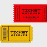 2 Top View Mockups of Tickets in Different Arrangements