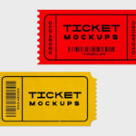 2 Top View Mockups of Tickets in Different Arrangements