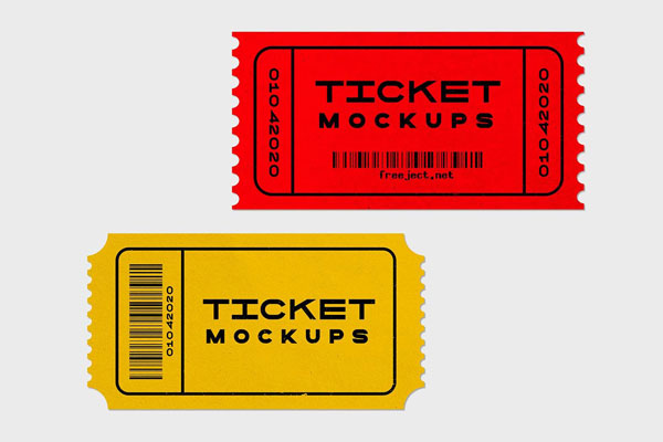 2 Top View Mockups of Tickets in Different Arrangements
