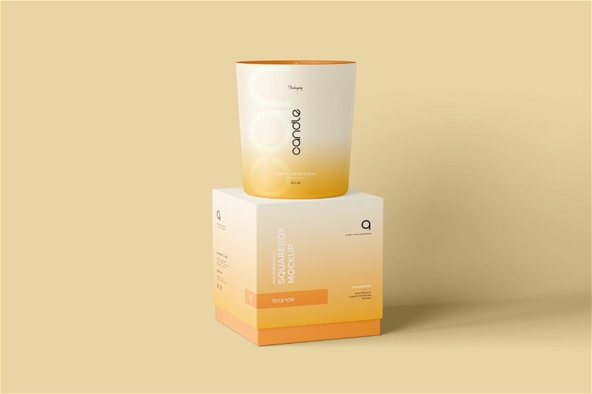4 Views of Candle Glass Mockup