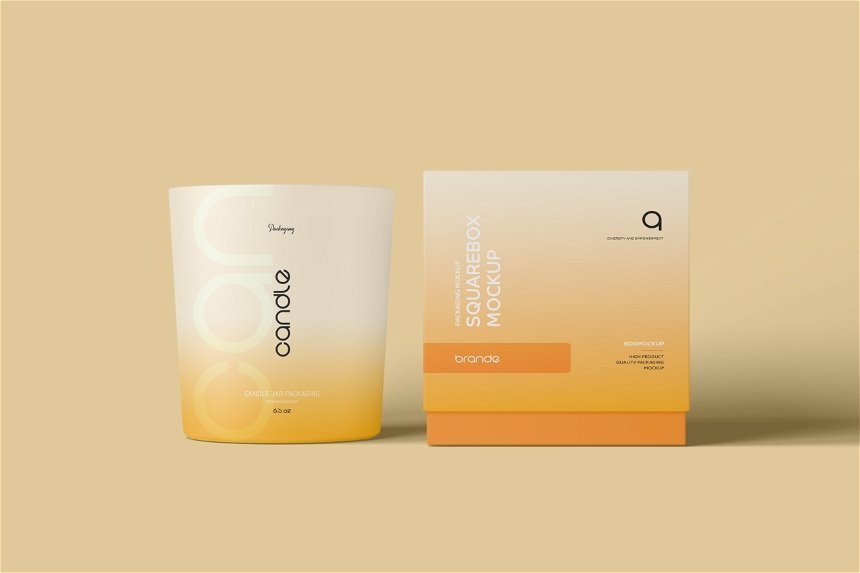 4 Views of Candle Glass Mockup