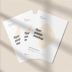 4 Views of Flyer Mockup with Shadows