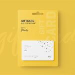 4 Views of Gift Card Mockup with Card Holder